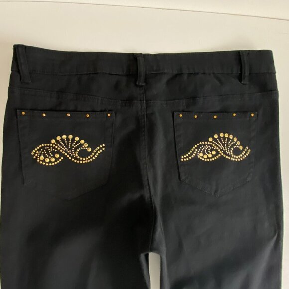 Marshall Rousso Gold Studded High-Rise Boot Cut Jean 10​​​​​ - Picture 8 of 13
